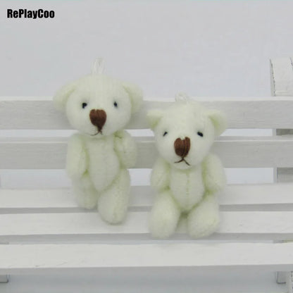 100Pcs/Lot Kawaii Small Joint Teddy Bears Stuffed Plush 3.5CM Toy Teddy-Bear Mini Bear Ted Bears Plush Toys Wedding Gifts 01301